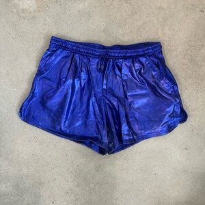 Cobalt Blue Metallic Shorts